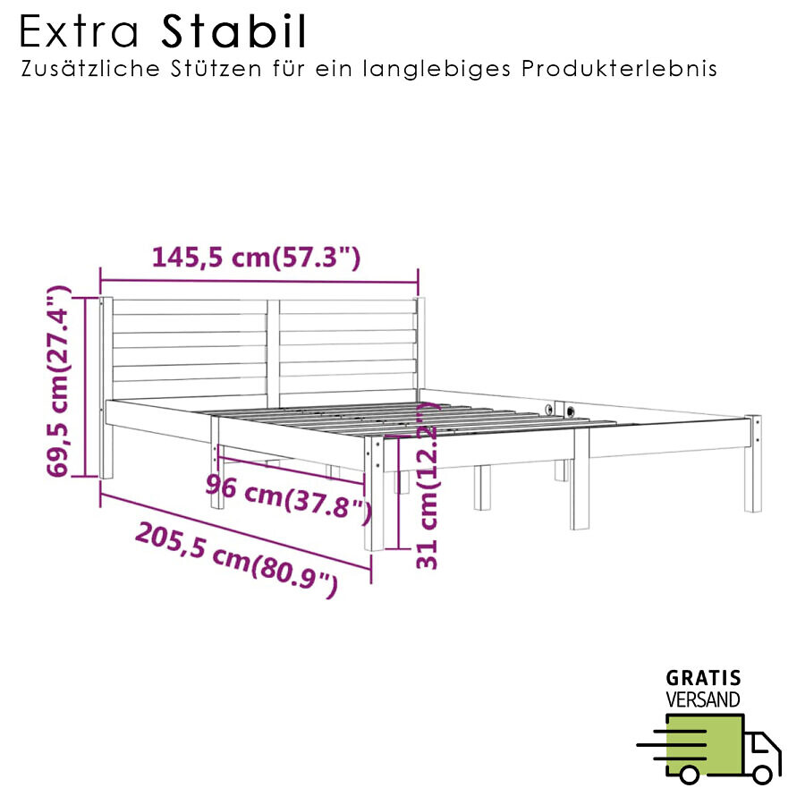 Bettgestell Letta 140x200 – Bild 2