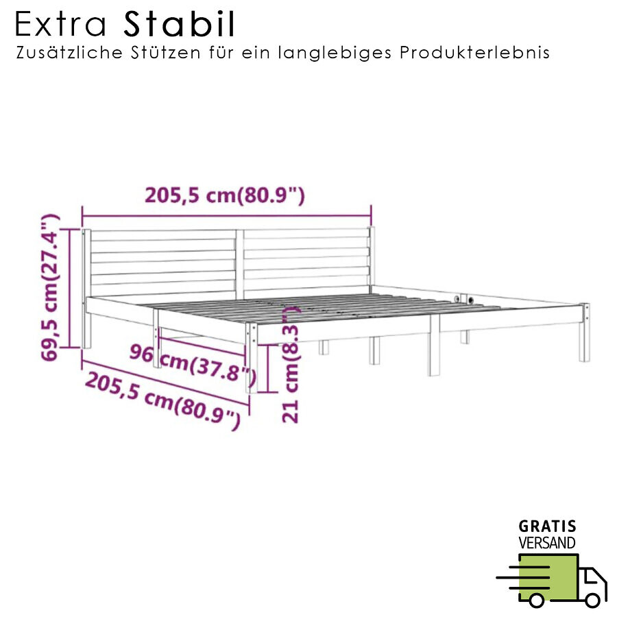 Bettgestell Letta 200x200cm – Bild 2