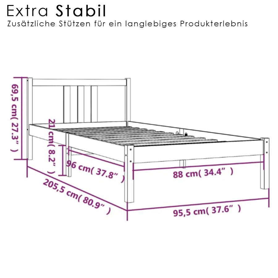 Bettgestell Letta 90x200cm – Bild 2