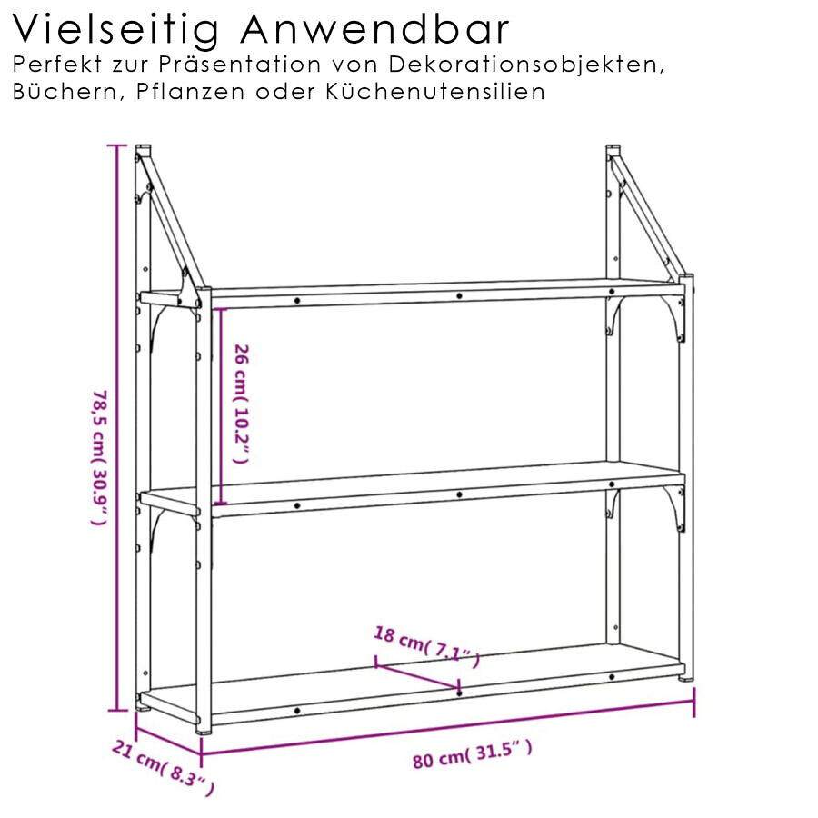 Wandregal Bianco 3-teilig Eiche – Bild 2