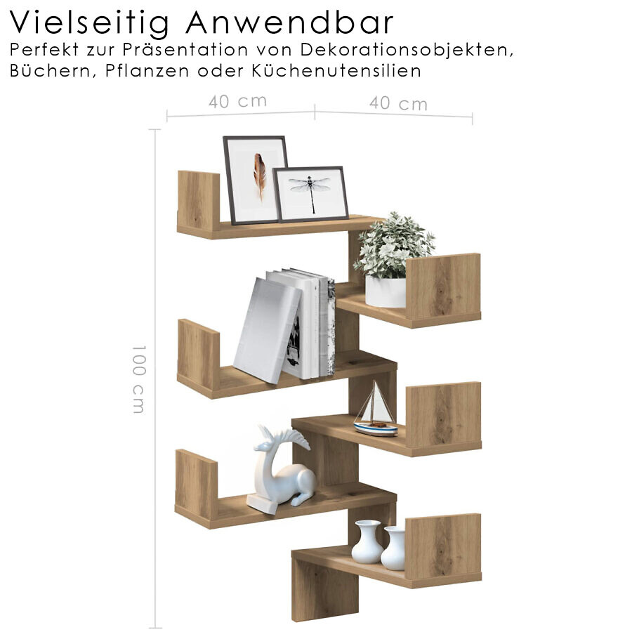 Eckregal Rechteckig Eiche – Bild 2