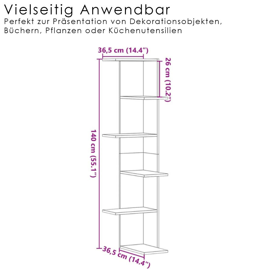 Eckregal Länglich Weiß – Bild 2